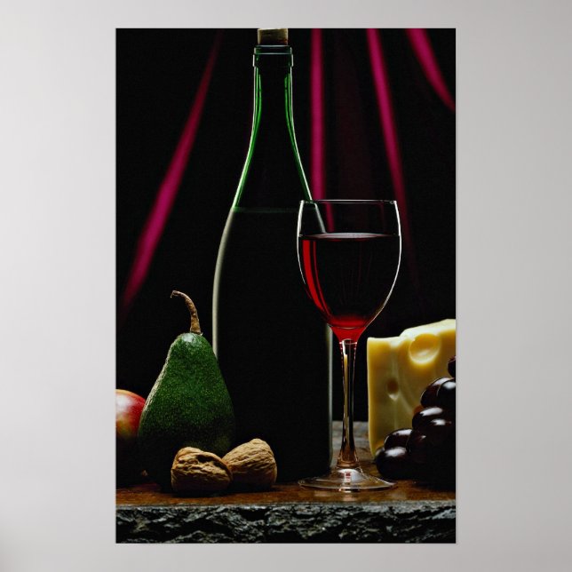 Affiche Belle bouteille de vin (Devant)