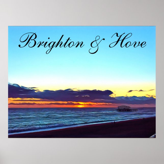 Affiche Belle Brighton et Hove Beach & Sunset (Devant)