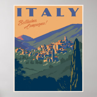 Affiche Belle campagne italienne