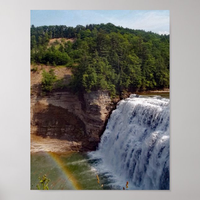 Affiche Belle cascade Rainbow Nature Photographie (Devant)
