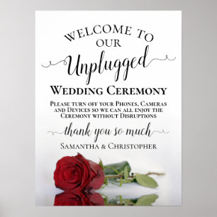 Affiche Belle cérémonie Mariage débranchée de Rose Rouge