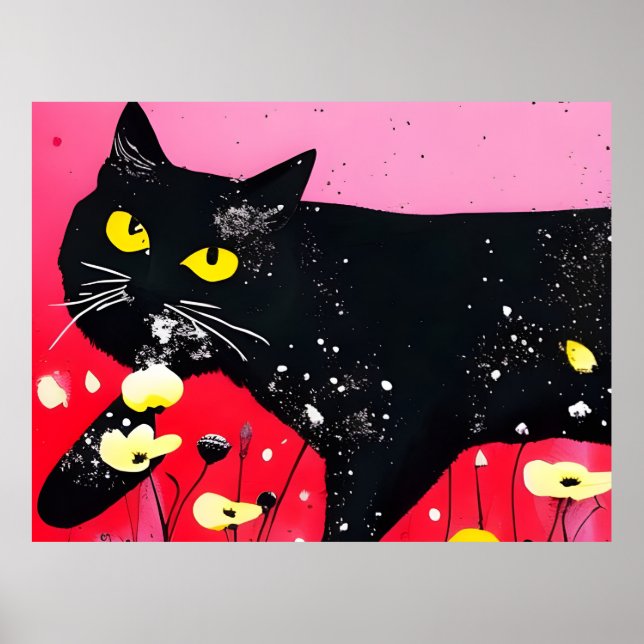 Affiche Belle Chat Noir (Devant)