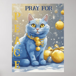Affiche Belle chatte jaune aux yeux bleus - ukraine