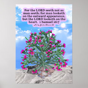 Affiche Belle Cholla Cactus Écriture 1 Samuel 16:7