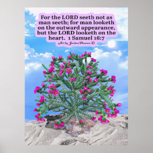 Affiche Belle Cholla Cactus Écriture 1 Samuel 16:7
