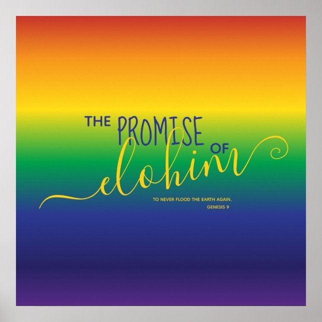 Affiche Belle citation de la Bible arc-en-ciel (Devant)