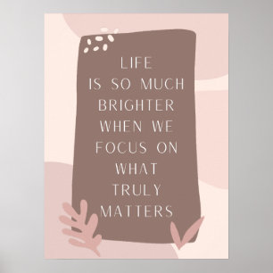 Affiche Belle citation de vie en style Boho