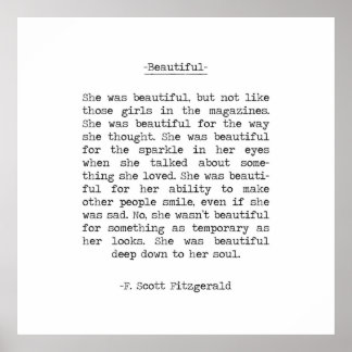 Affiche Belle citation F Scott Fitzgerald