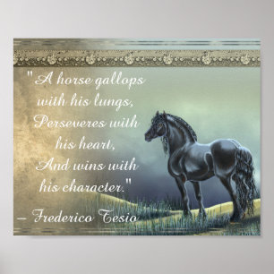 Affiche Belle citation Inspirationnelle du Cheval Vintage