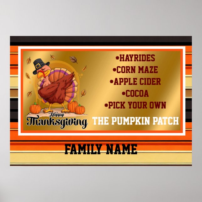 Affiche Belle Collection d'Automne Thanksgiving tendance (Devant)