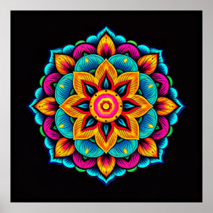 Affiche Belle coloration Mandala
