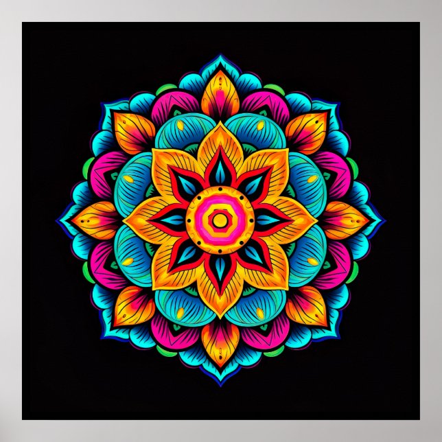 Affiche Belle coloration Mandala (Devant)