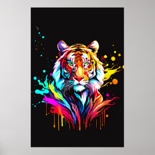 Affiche Belle conception Abstraite de tigre