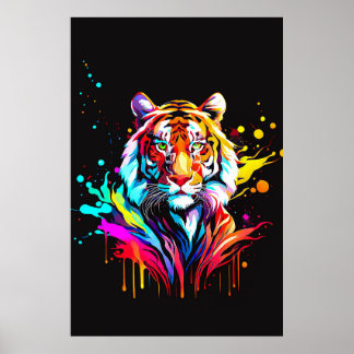 Affiche Belle conception Abstraite de tigre