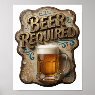 Affiche Belle CONCEPTION DE BIÈRE REQUISE