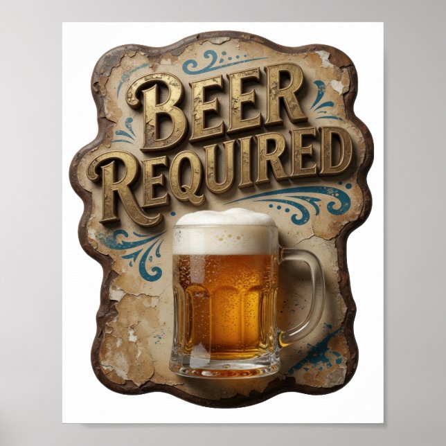 Affiche Belle CONCEPTION DE BIÈRE REQUISE (Devant)