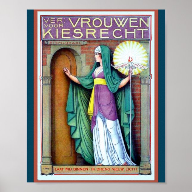 Affiche Belle copie Vintage du suffrage féminin néerlandai (Devant)