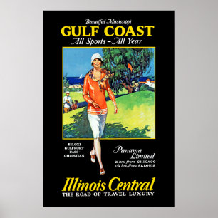 Affiche Belle Côte du Golfe de ~ du Mississippi