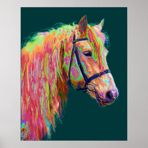 Affiche Belle couleur du Rainbow Highland Pony