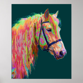 Affiche Belle couleur du Rainbow Highland Pony