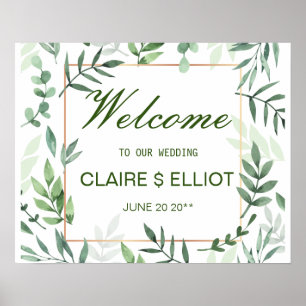 Affiche Belle couronne verte de feuille