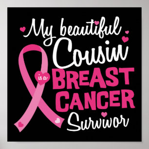 Affiche Belle Cousin Cancer du sein Survivant