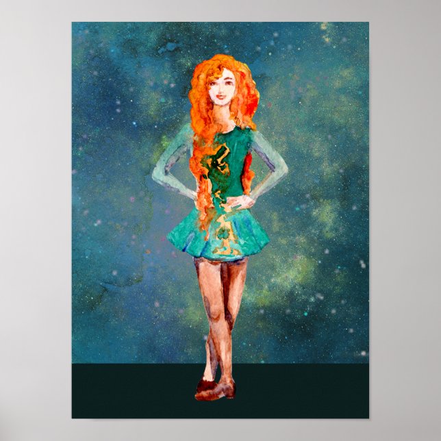 Affiche Belle Danse Irlandaise Danseuse Dur Chaussure Danc (Devant)
