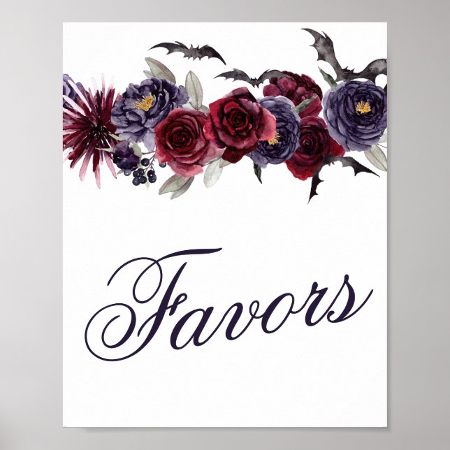 Affiche Belle déplaisante | Chauves-souris florales gothiq (Devant)