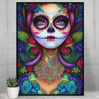 Affiche Belle Día de los Muertos Femme