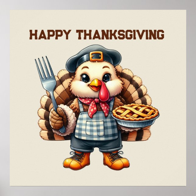 Affiche Belle dinde de Bon thanksgiving (Devant)