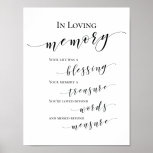 Affiche Belle Elegant In Love Memory Signe