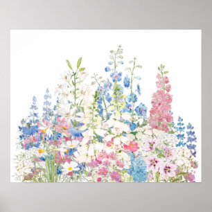 Affiche belle encre secrète de jardin et aquarelle