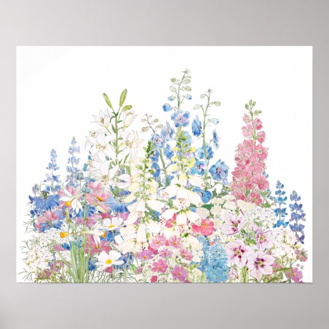 Affiche belle encre secrète de jardin et aquarelle (Devant)