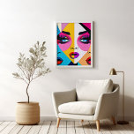 Affiche Belle et colorée femme Abstraite Face Pop Art<br><div class="desc">Voici notre captivante "Belle et colorée femme Abstraite Face Pop Art Poster." Découvrez l'essence de l'art contemporain avec cette pièce vibrante qui présente une magnifique représentation abstraite des femmes. Le mélange dynamique de rouge, rose, noir et blanc crée une composition visuellement frappante. Cette affiche pop art unique allie élégance et...</div>