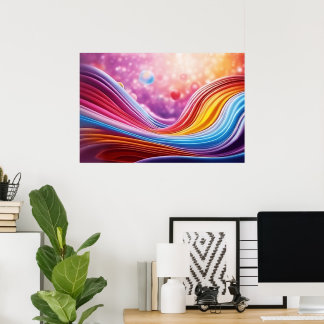 Affiche Belle et colorée Lignes Vavy Design d'art mural
