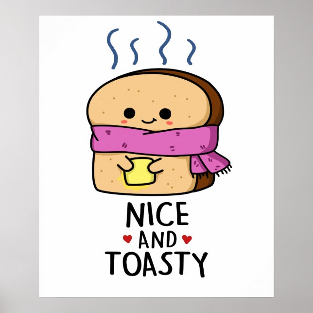 Affiche Belle Et Cute Toast Beurre Pun (Devant)