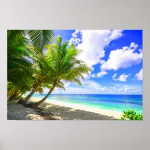 Affiche Belle évasion tropicale de plage d'île