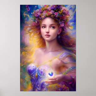 Affiche Belle Fairy Girl ai art