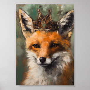 Affiche Belle Fairytale Renard rouge dans une couronne