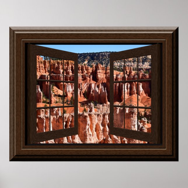 Affiche Belle Fake Window View Hoodoos Bryce Canyon (Devant)