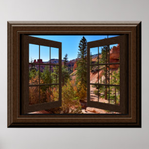 Affiche Belle Fake Window Vue Automne Bryce Canyon