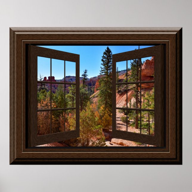 Affiche Belle Fake Window Vue Automne Bryce Canyon (Devant)