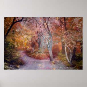 Affiche Belle Fantaisie d'Automne Chemin de la Forêt d'Art