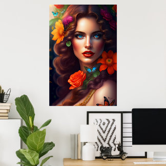 Affiche Belle Fée de Fleur de Fantaisie