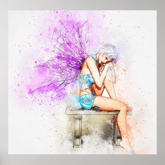 Affiche Belle fée papillon (Devant)