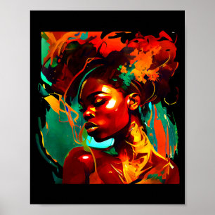 Affiche Belle femme afro-américaine d'art noir