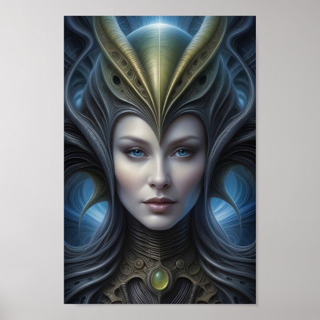 Affiche Belle femme Alien - 001 - Art Imaginaire (Devant)