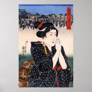 Affiche Belle Femme Bijin-ga, Utagawa Kuniyoshi