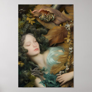 Affiche Belle femme dans la peinture colorée nature   5  