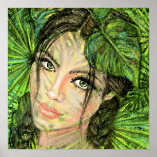Affiche Belle femme de la nature Art - Peinture originale